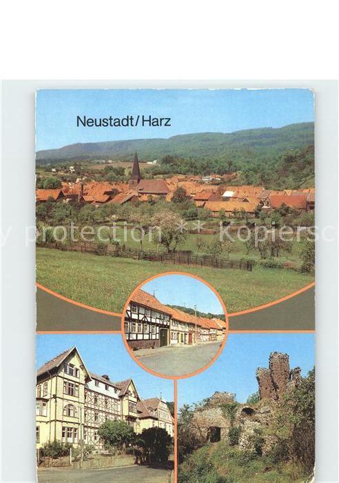 Neustadt Harz Teilansicht Baldusstrasse Kurhaus Haus Lebenswende Ruine Hohnstein