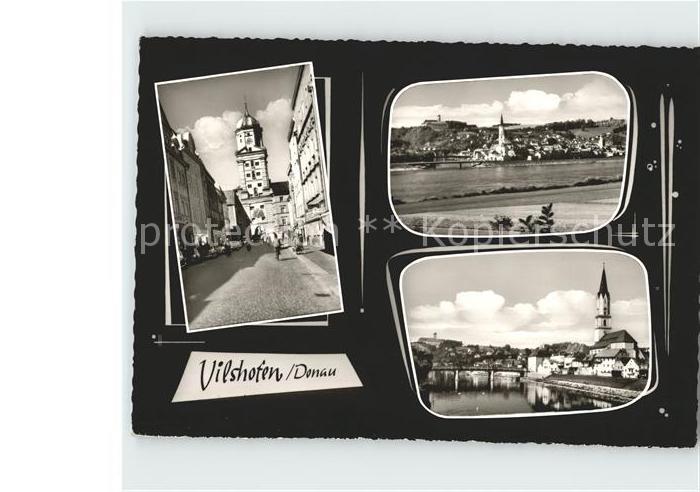 Vilshofen Donau Total und Teilansicht Stadttor