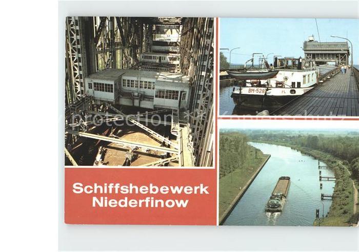Niederfinow Schiffshebewerk Oberhafen Kanalbruecke Oder Havel Kanal
