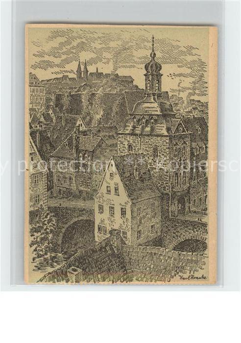 Bamberg Ortsblick Zeichnung