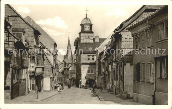 Bleicherode Maxim Gorki Strasse mit Rathaus