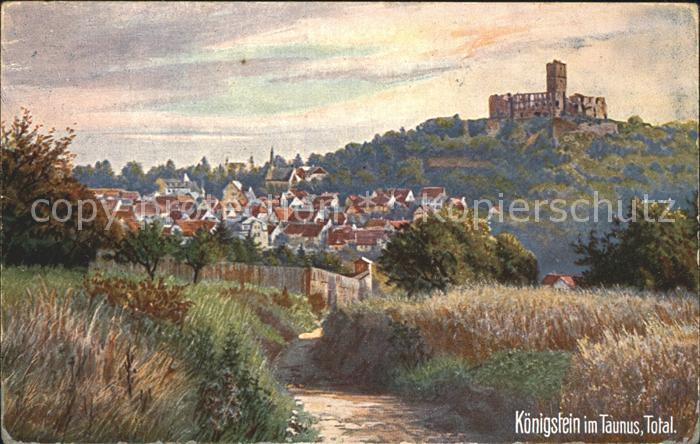 Koenigstein Taunus Ortsansicht mit Burgruine