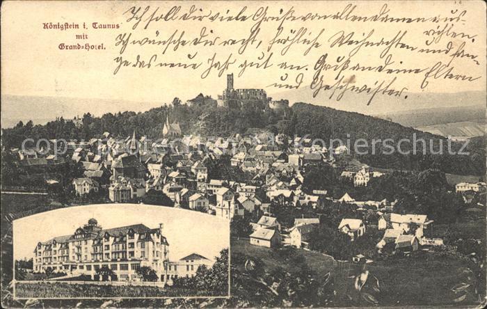 Koenigstein Taunus Grand Hotel Koenigstein Stadtblick mit Burgruine