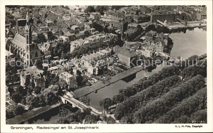 Groningen Radesingel en St Josephkerk Fliegeraufnahme