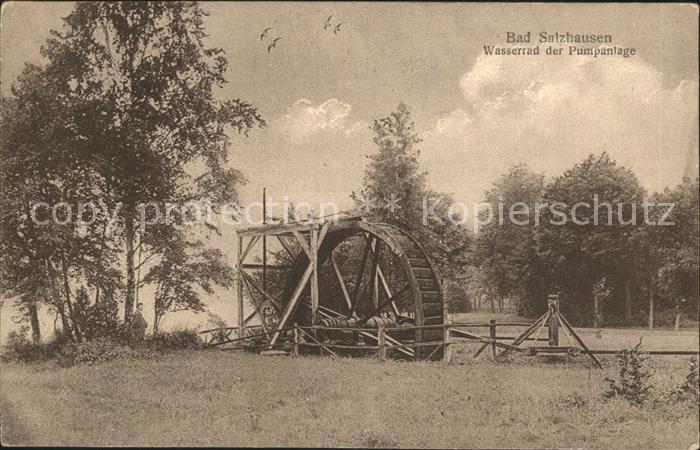 Bad Salzhausen Wasserrad der Pumpanlage