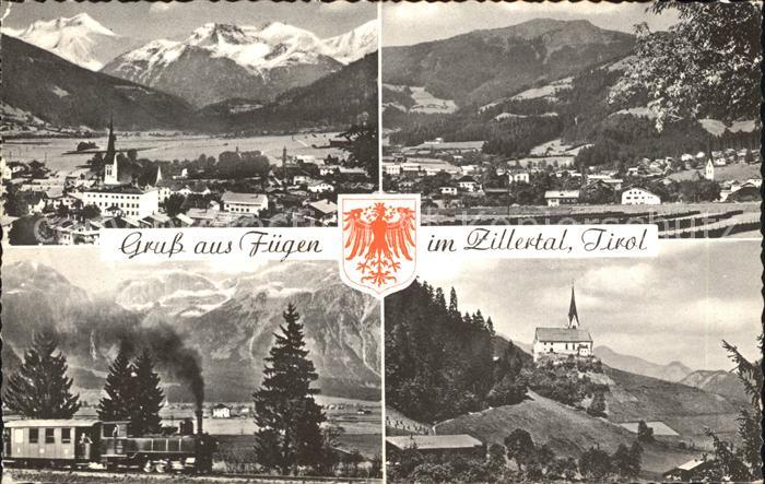 Fuegen Panorama Ortsblick Bahn Kirche