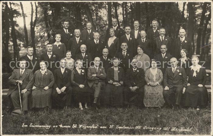 Kastel Mainz Erinnerungsfoto 50stes Wiegenfest des Jahrgangs 1881