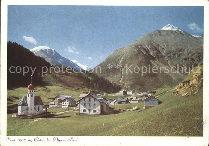 Vent Tirol Ortsansicht mit Kirche oetztaler Alpen