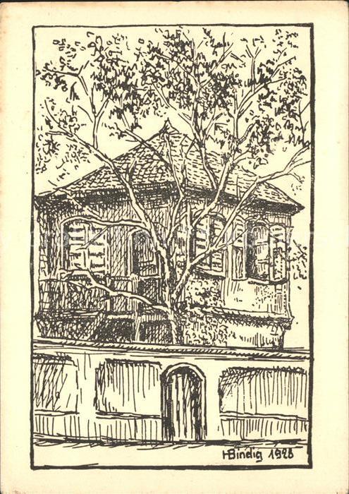 Worms Rhein Stadtnest und Bundeskanzlei Zeichnung