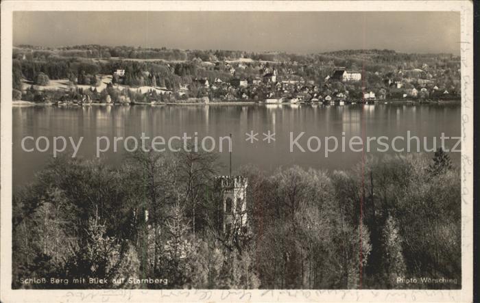 Berg Starnberg Schloss Starnberger See Blick auf Starnberg