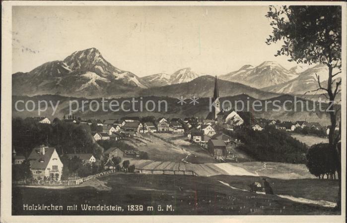 Holzkirchen Oberbayern Gesamtansicht mit Wendelstein Alpenpanorama Bromsilber