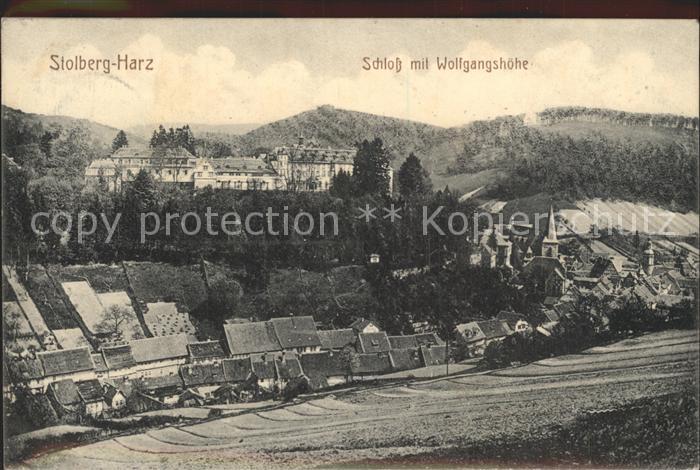 Stolberg Harz Schloss mit Wolfgangshoehe