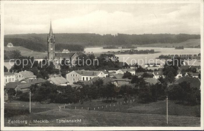 Feldberg Mecklenburg Ortsansicht mit Kirche