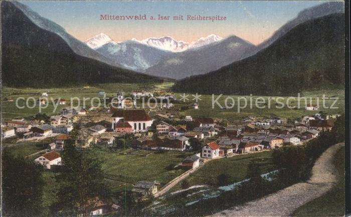 Mittenwald Bayern Panorama mit Reiterspitze Alpen