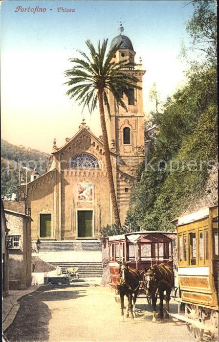 Portofino Liguria Chiesa Pferdekutschen
