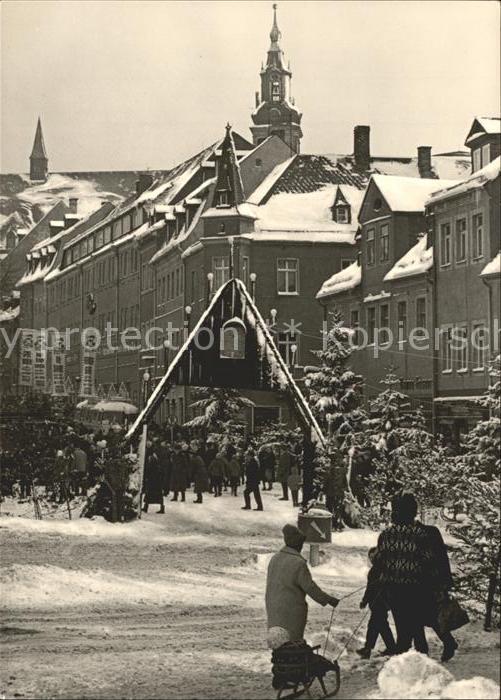 Schneeberg Erzgebirge verschneit