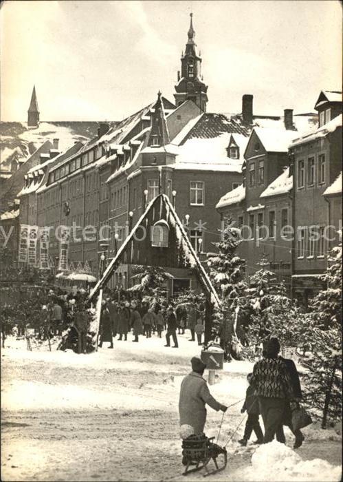 Schneeberg Erzgebirge im Winter