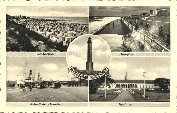 Norderney Nordseebad Nordstrand Ankunft der Dampfer Kurhaus Sturmflut