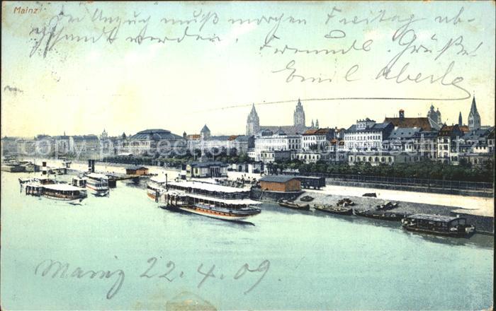 Mainz Rhein Partie am Fluss