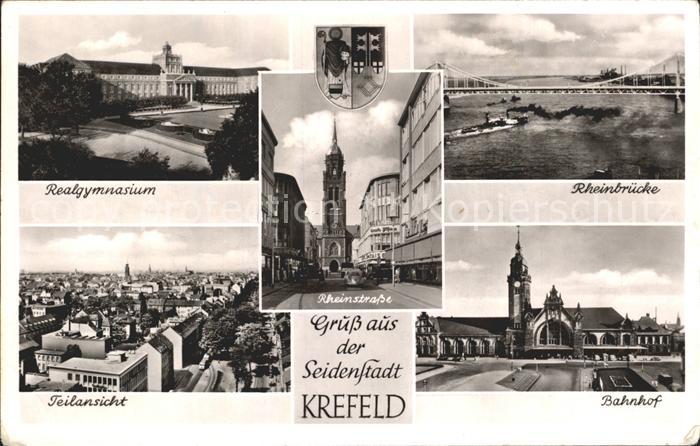 Krefeld Rheinbruecke Realgymnasium Bahnhof