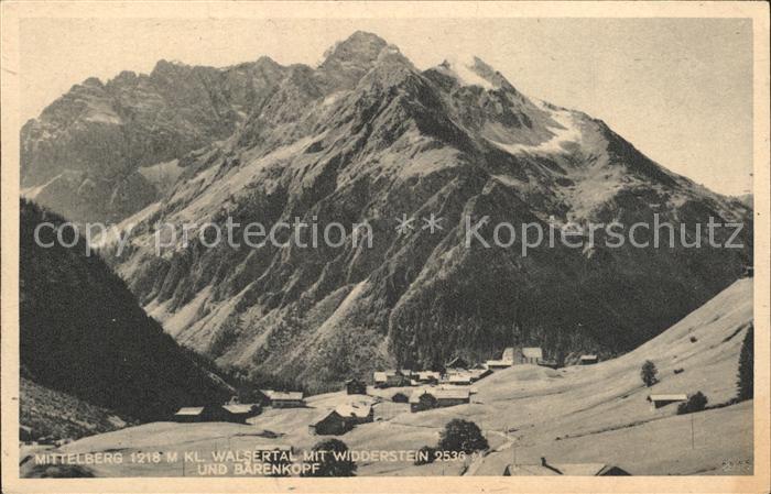 Mittelberg Kleinwalsertal Widderstein Baerenkopf