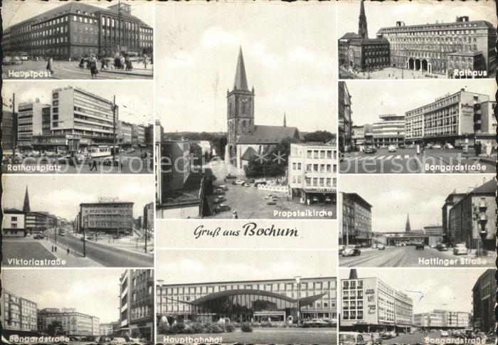 BOCHUM  CITY Rathausplatz Hauptpost Viktoriastrasse
