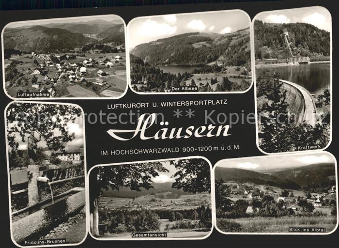 Haeusern Schwarzwald Fliegeraufnahme Der Albsee Fridolinbrunnen Kraftwerk