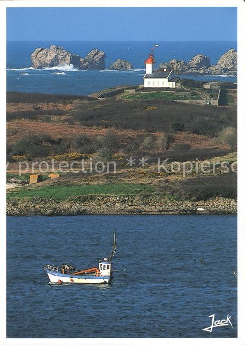 Leuchtturm Lighthouse Ile Wrach Fischfang Fischkutter