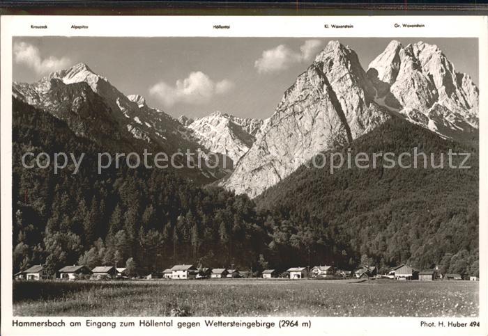 Foto Huber H. Nr. 494 Hammersbach Höllental Wettersteinge