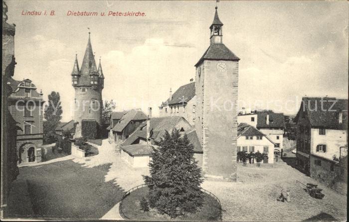 Lindau Bodensee Diebsturm und Peterskirche