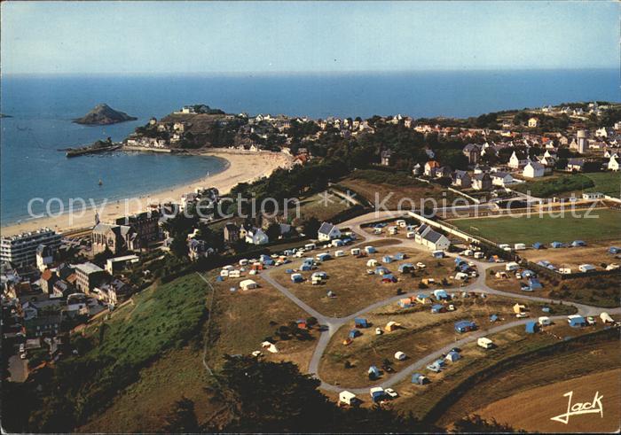 Val-Andre La plage le port de Piegu le Verdelet et le camping Vue aerienne