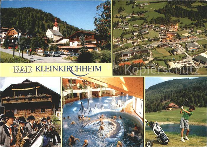 Bad Kleinkirchheim Kaernten Ortsansicht Fliegeraufnahme Trachtengruppe Hallenbad