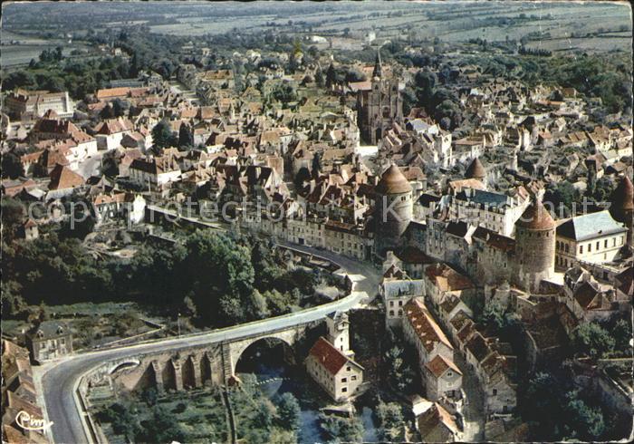 Semur-en-Auxois Vue generale aerienne