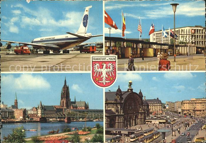 Frankfurt Main Flughafen Jet Messehallen Kaiserdom St Bartholomaeus Bahnhof
