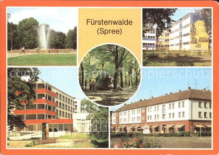 Fuerstenwalde Spree Park Fontaene Polytech Oberschule Feierabendheim Rauenscher