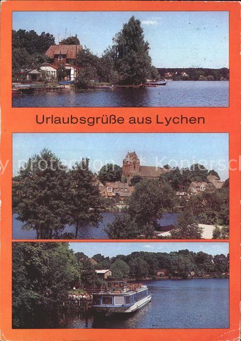 Lychen Oberpfuhlsee Stadtsee Anlegestelle mit MS Moewe