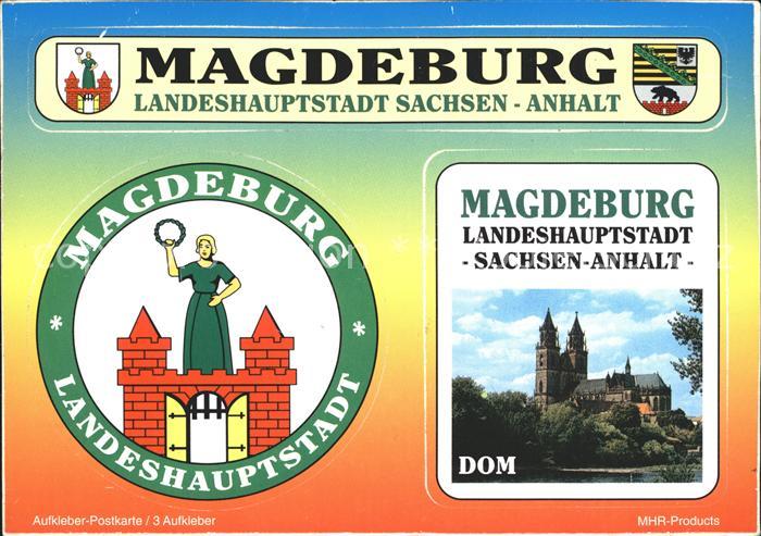 MAGDEBURG  CITY Dom Aufkleber Postkarte