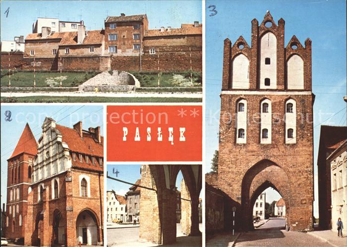 Paslek Fragment miasta Kamienna Wieza Ratusz Widok na ulice Boleslawa Chrobrego