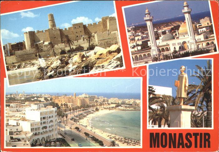 Monastir Schloss Mosche Strand Skulptur