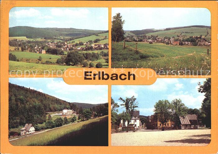 Erlbach Vogtland Panorama Teilansicht Landesgemeinde Tal Thaelmannplatz