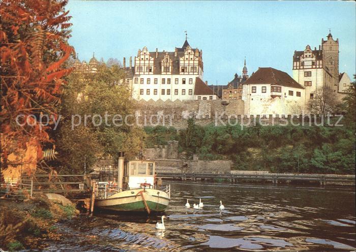 Bernburg Saale Schloss Fischkutter Schwaene