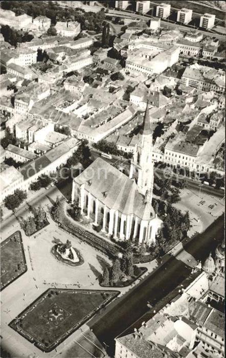 Cluj-Napoca Fliegeraufnahme Kirchenpartie