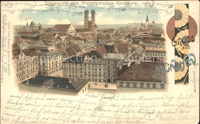 Muenchen Bayern Blick vom Kirchturm