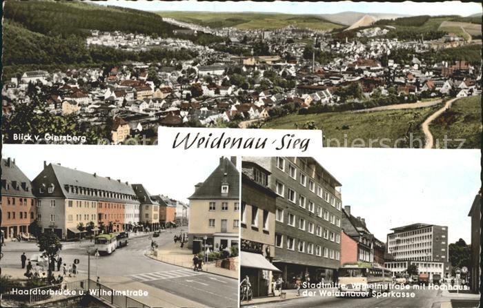 Weidenau Sieg Blick vom Giersberg Wilhelmstrasse Haardterbruecke