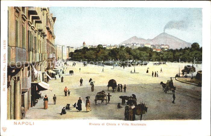Napoli Neapel Villa Nazionale mit Vesuv