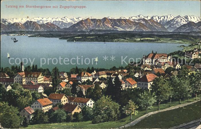 Tutzing am Starnberger See mit Zugspitzgruppe