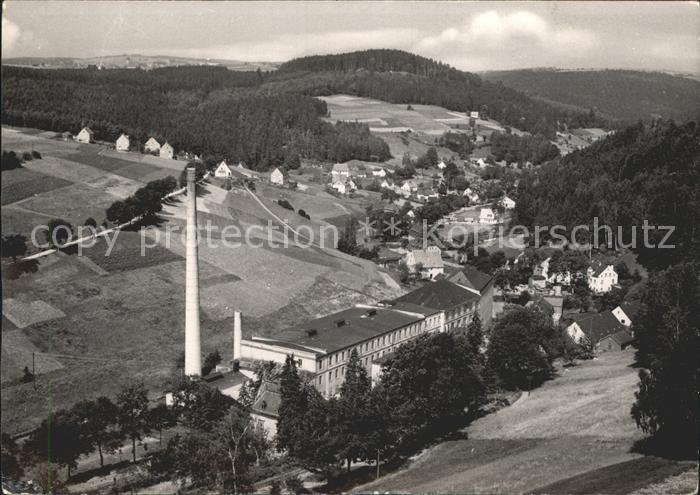 Pobershau Fliegeraufnahme Fabrikschornstein