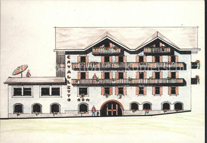 Moena Hotel Cavalletto Zeichnung