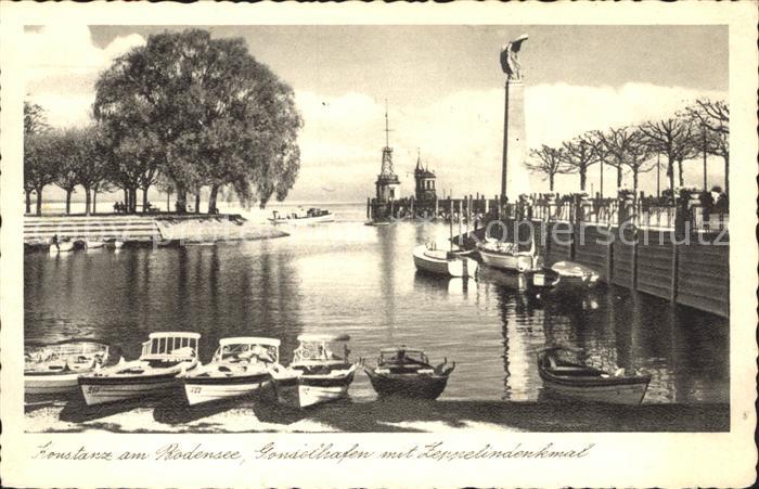 Konstanz Bodensee Gondelhafen mit Zeppelindenkmal