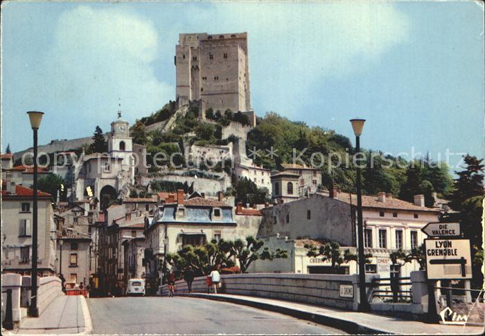 Crest Le pont sur la Drome la tour de l Horloge et la tour de Crest